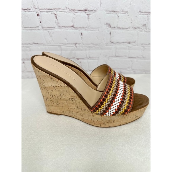 NEW Veronica Beard Dali Multi Woven Cork Wedge Sandals Womens 10.5M Box Dust Bag - Picture 9 of 12
